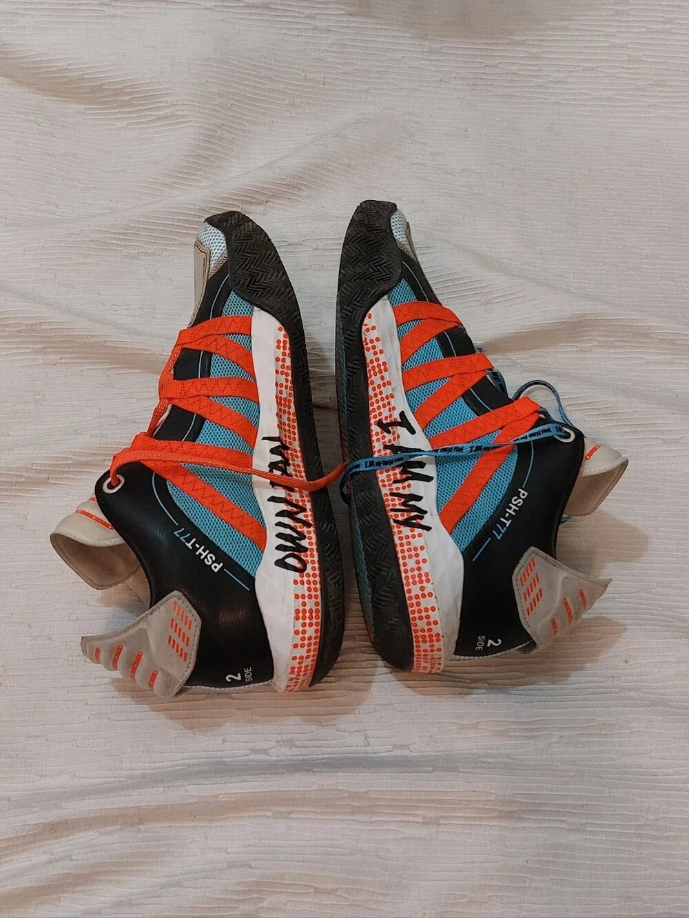 adidas Pusha T × Dame DL90 White Blue Orange Athletic Shoes Size 13